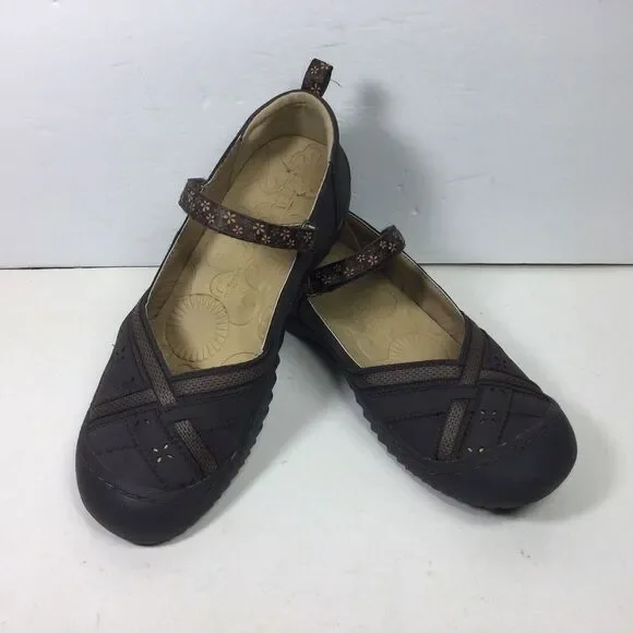 JBU Shoes‎ Womens 8 M Copenhagen Mary Jane Brown Comfort Hook & Loop Round - Picture 2 of 8